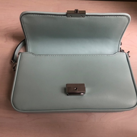 New Michael Kors Aqua Blue Woven Leather Convertible Crossbody & Shoulder Bag - Picture 5 of 9